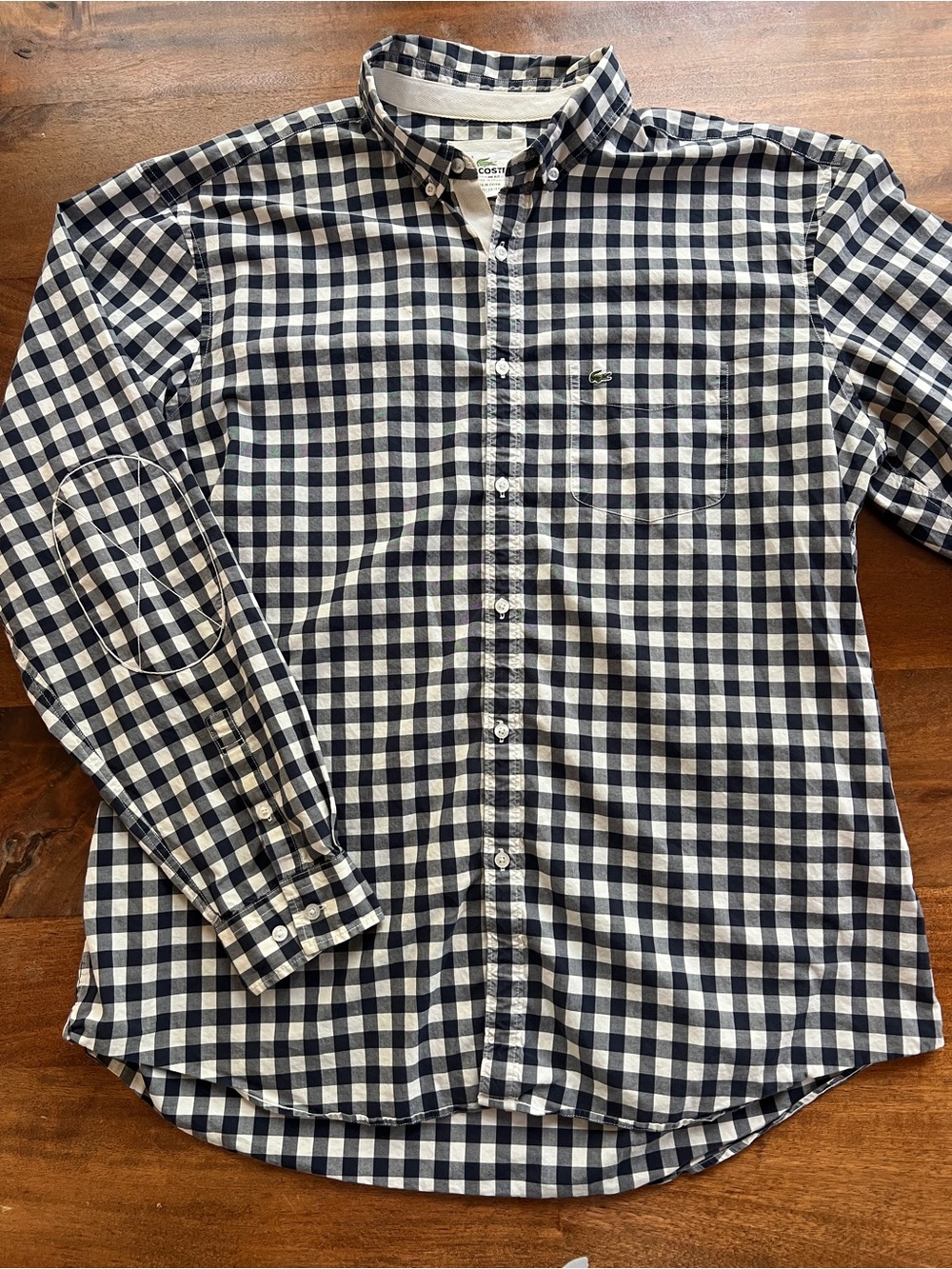 Lacoste men’s Regular Fit Button-Down Check Long Sleeve Cotton Shirt 44